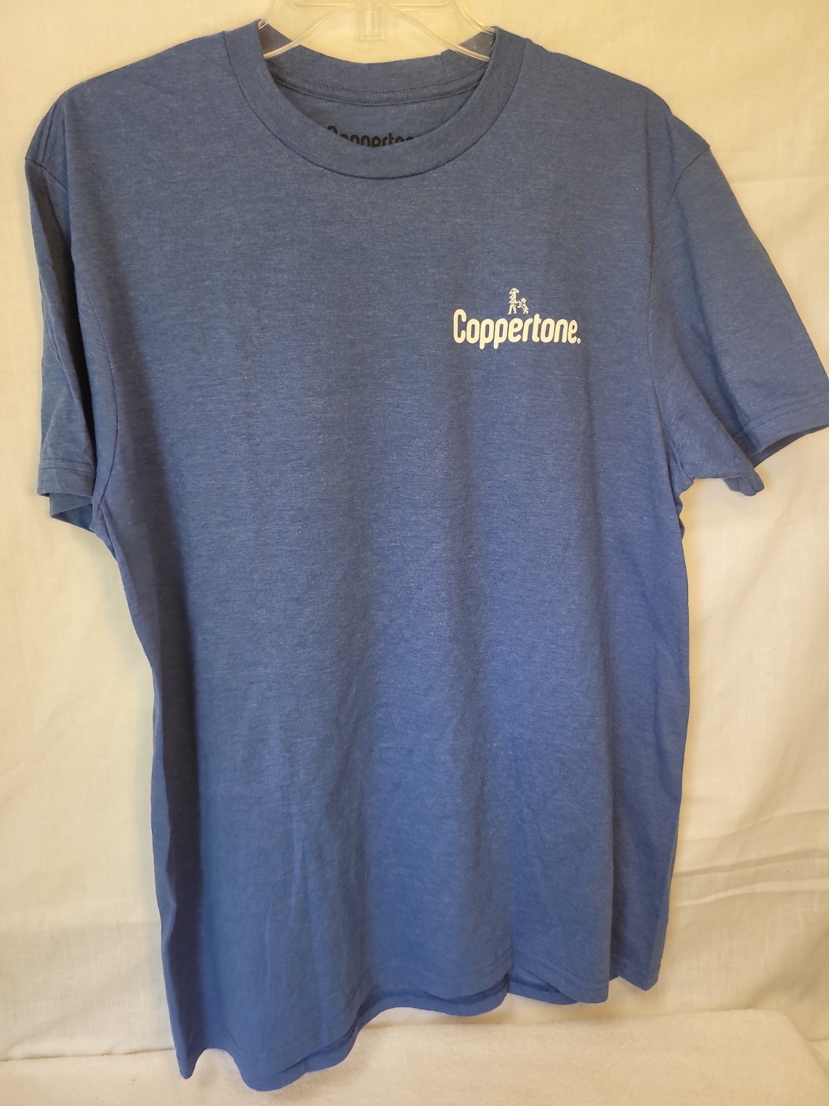 Coppertone Tshirt, Large,Iconic Logo,Blue/Yellow Beach Graphic,Cotton NNT,Unworn gallery