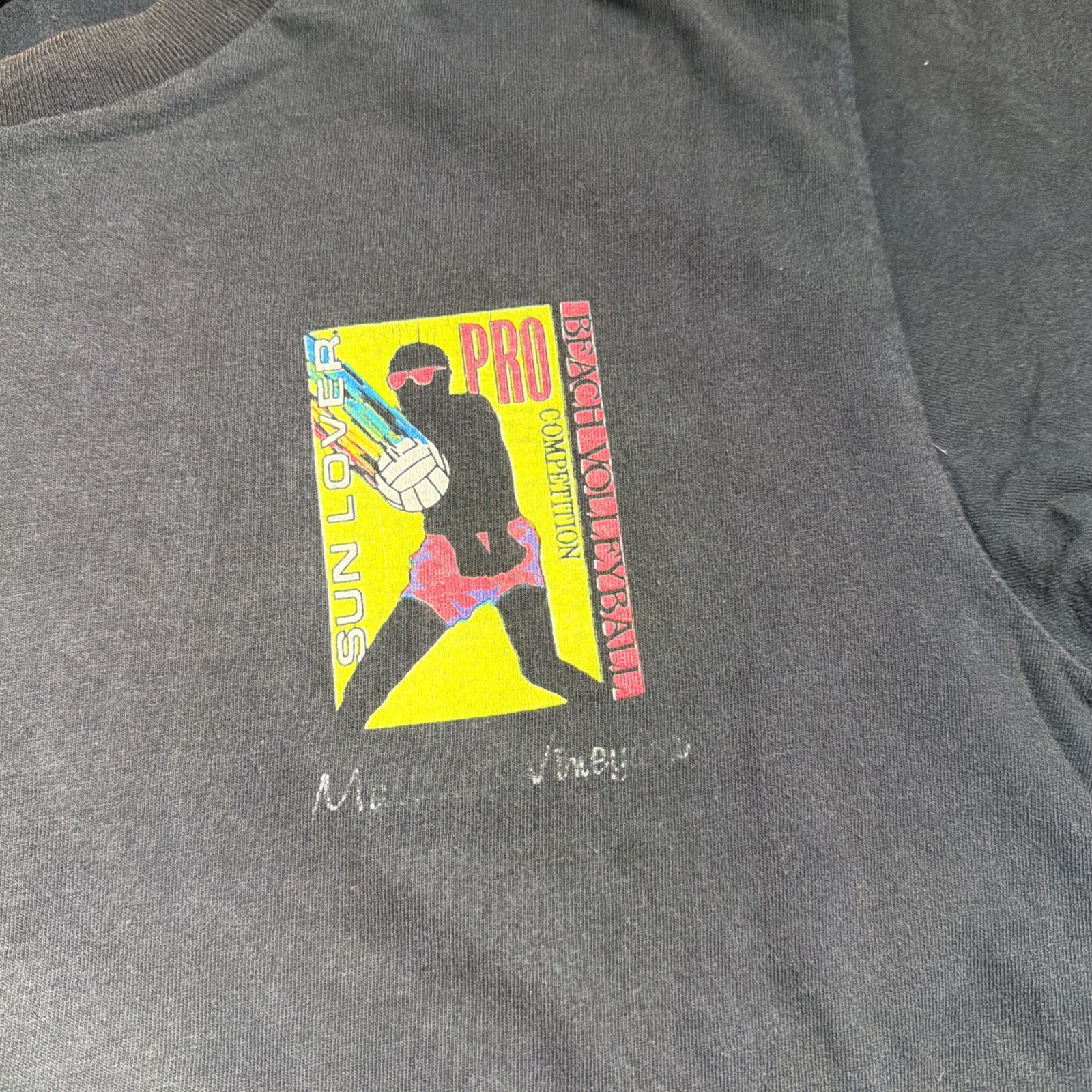 Vintage Beach Volleyball Shirt Mens Large 90s Surf Colorful Sun Lover USA gallery
