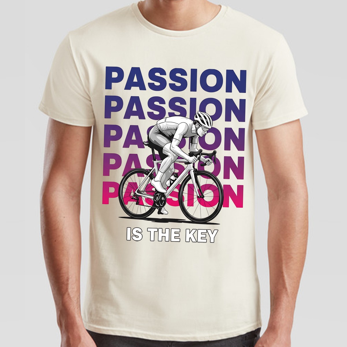 Passion Is The Key Cycling Sports Mens T-Shirt Road Bike Enthusiast gallery