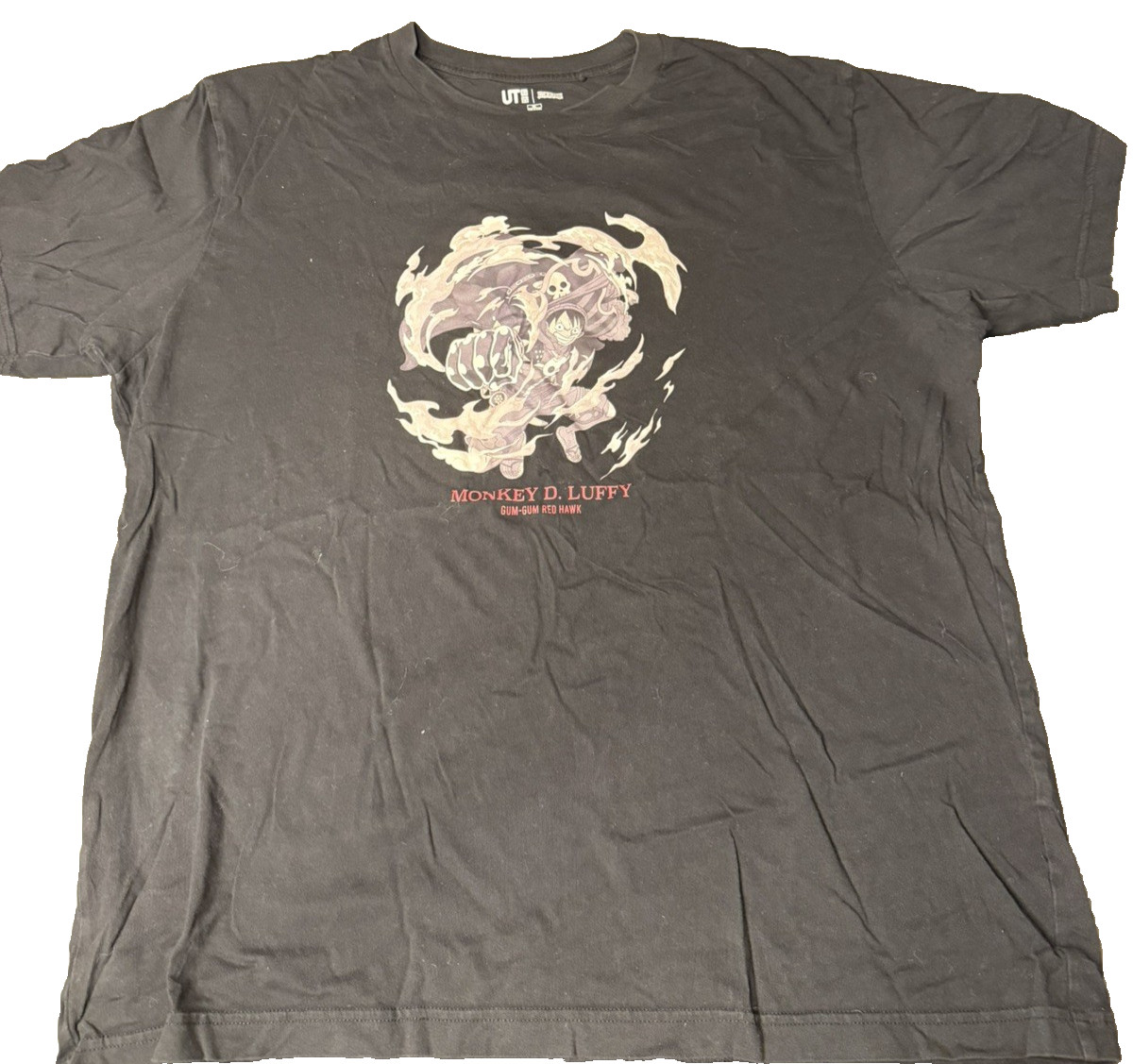 One Piece Film Red Uniqlo Collab T-Shirt XL Black Shanks Red Hawk Anime gallery