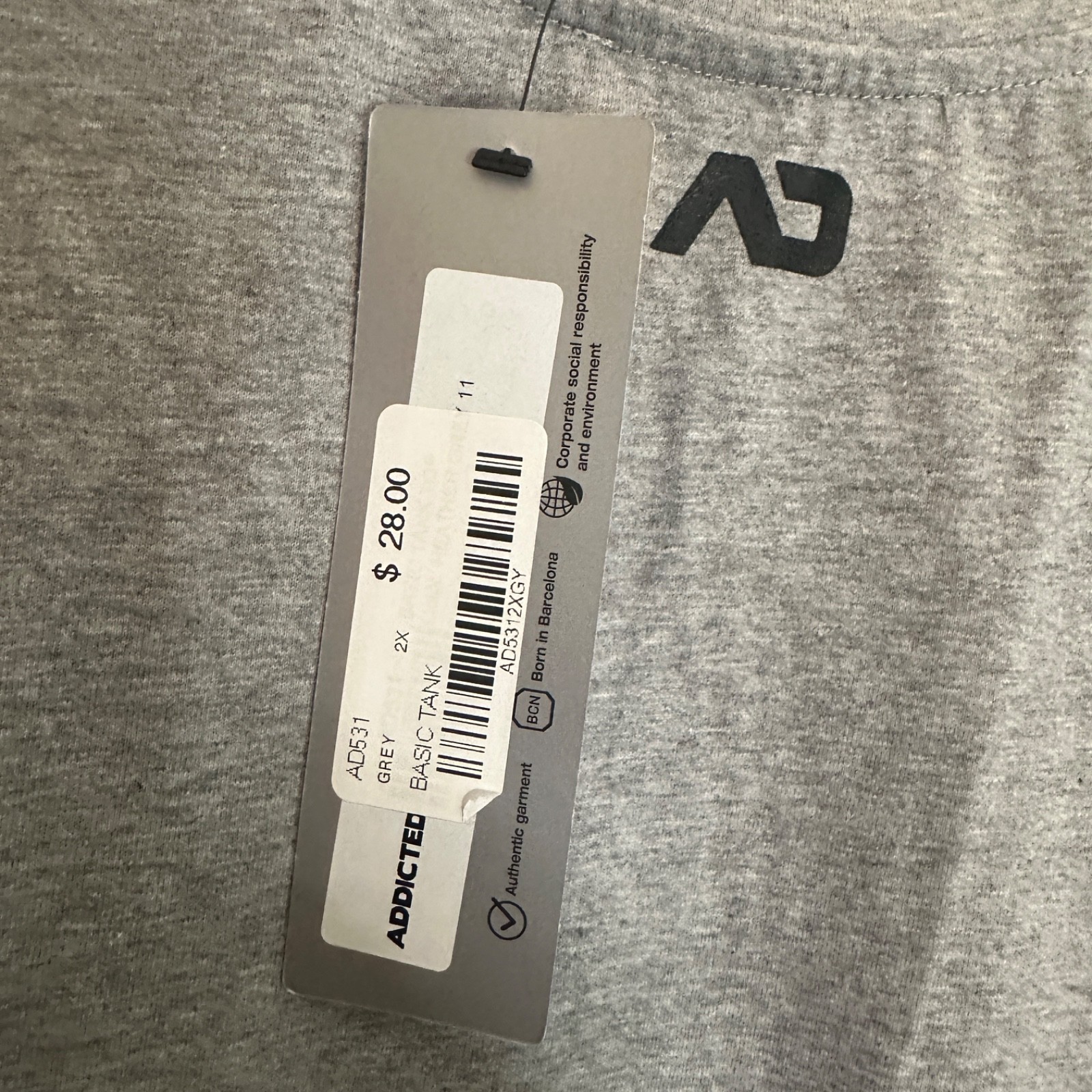 Addicted Sleeveless Pocket T Shirt XXL runs small New with tags 100% cotton gallery