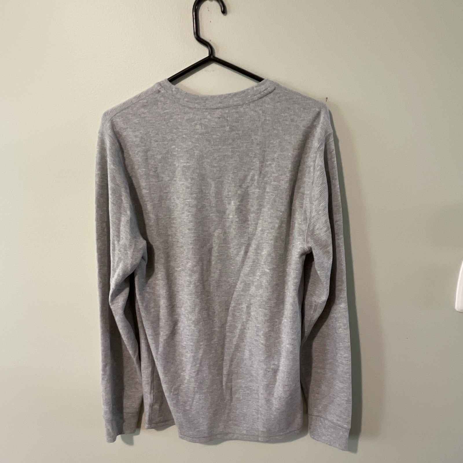 Polo Ralph Lauren Polo Bear Gray Waffle-Knit Crewneck Pullover Thermal Shirt M gallery
