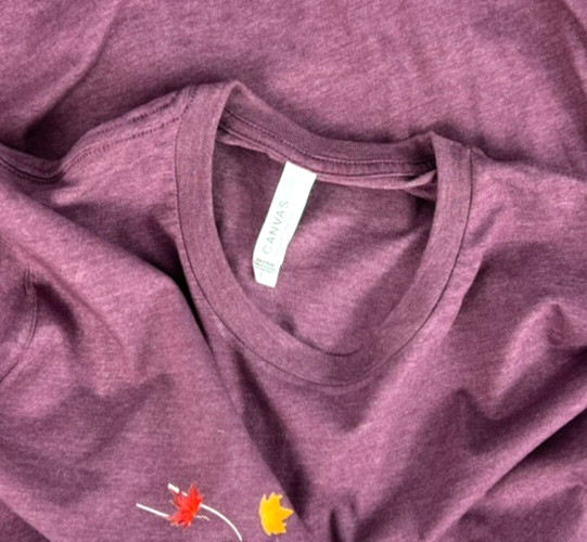 Bella + Canvas Purple T-Shirt UNISEX Large SNOOPY/Bike/Leaves Short Sleeves Crew gallery