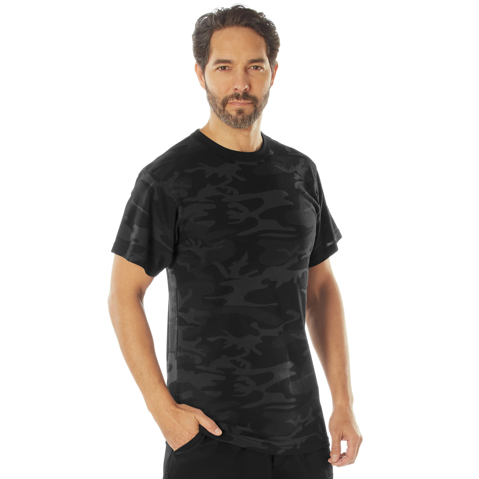 Rothco Men's Midnight Black Camo Tactical T-Shirt - Camouflage Fashion Tee gallery