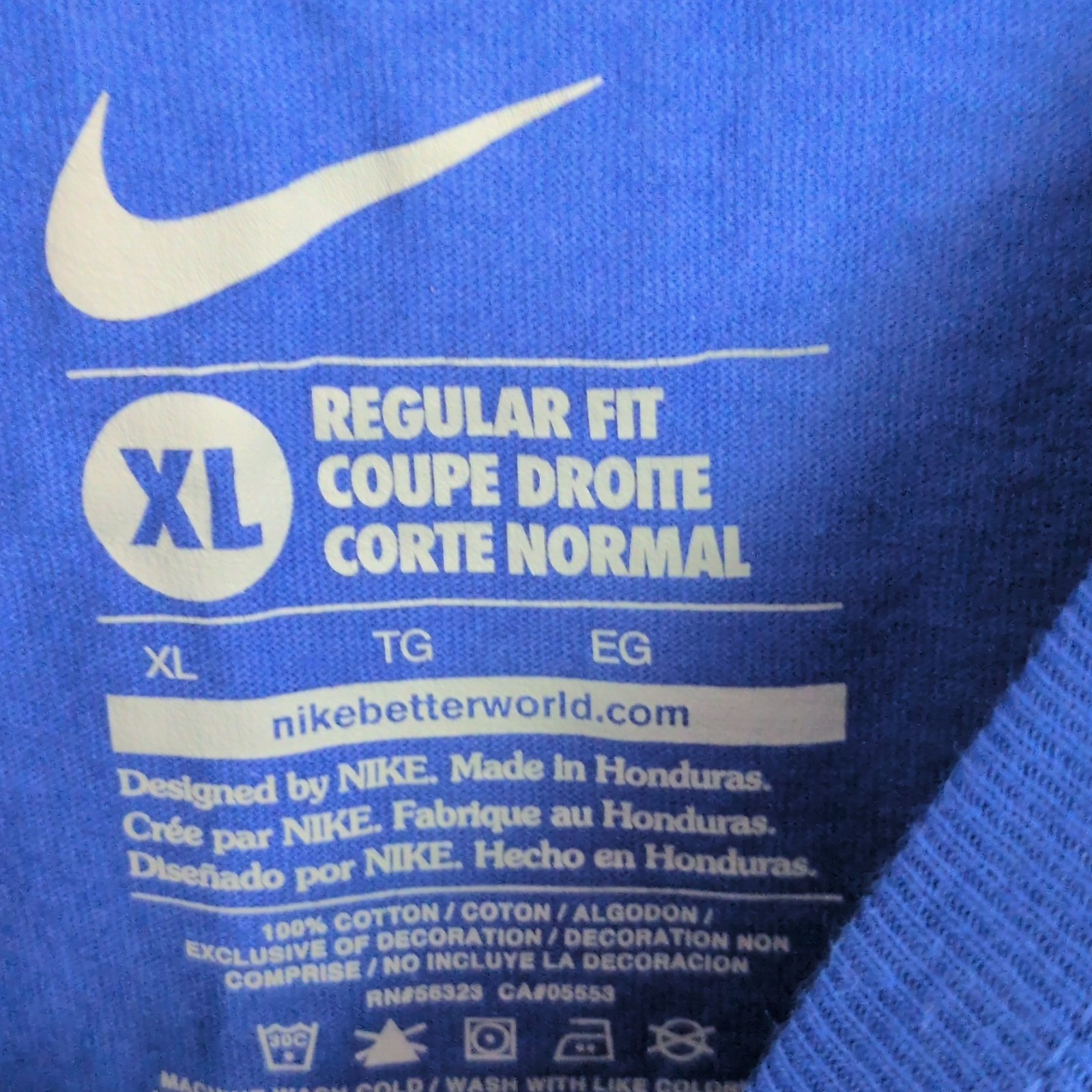 NWT Nike Men's Blue Football Graphic Logo Cotton Short Sleeve T-Shirt XL gallery