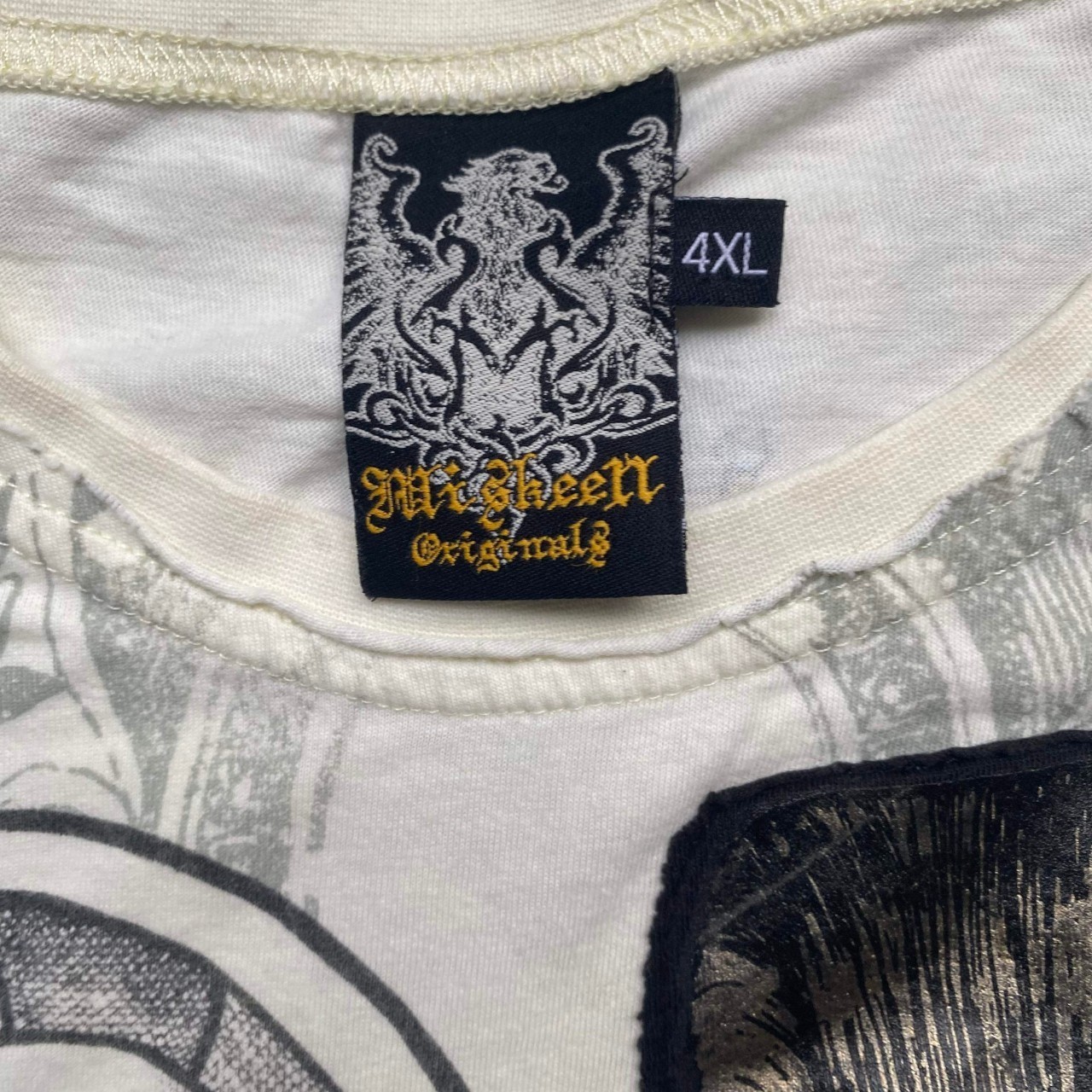 Miskeen Originals Affliction type Shirt White Print Y2K Men's 4XL gallery