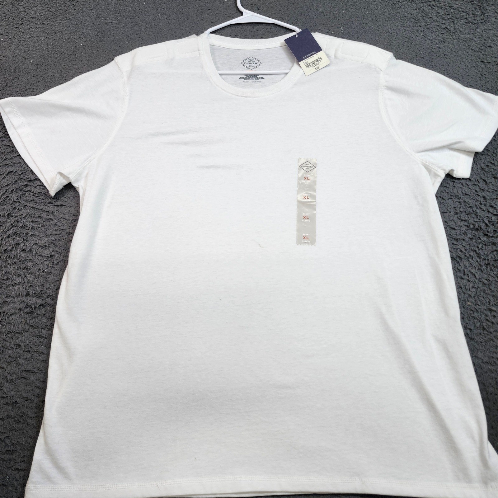 St Johns Bay Mens XL White Super Soft Crew Neck Short Sleeve T-Shirt New 302261 gallery