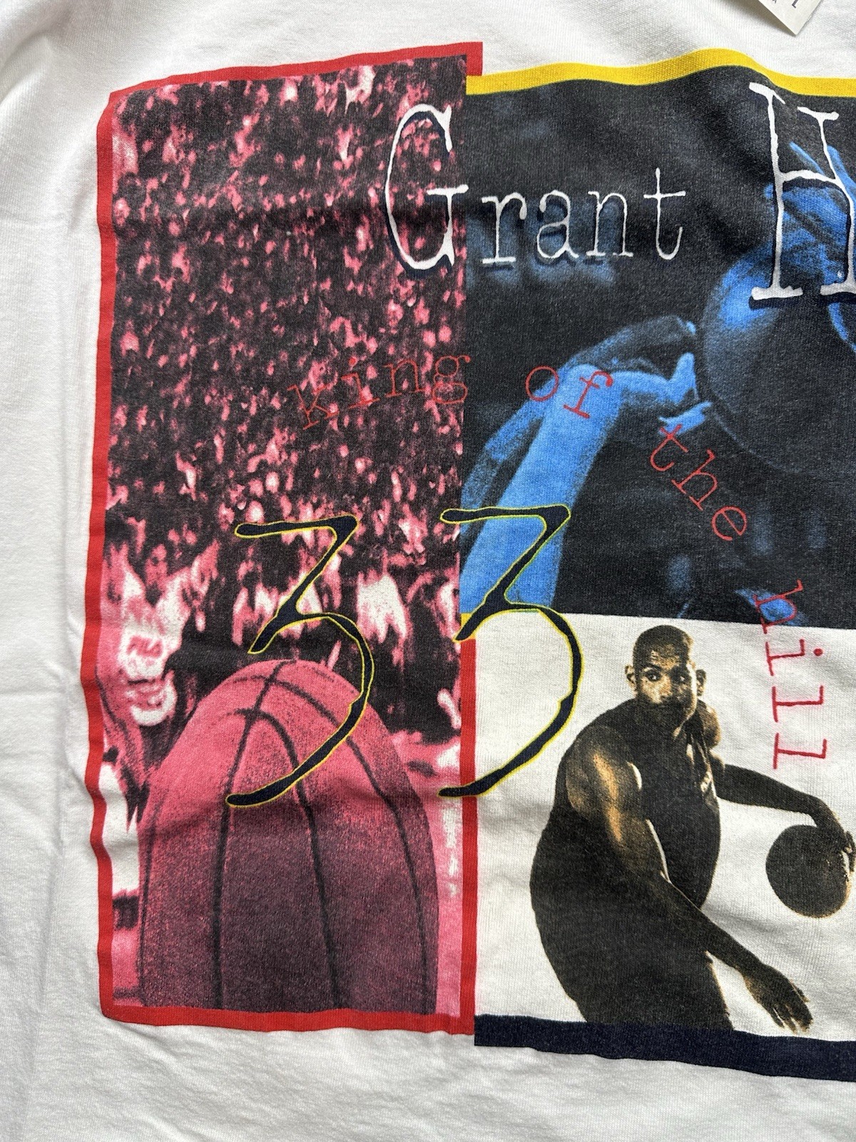 Vintage NWT Mens Fila Grant Hill Basketball Graphic Shirt 90s 2XL White READ gallery