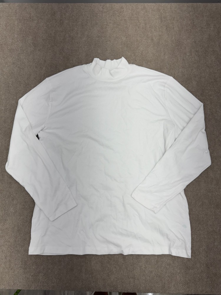 Delta Solid White Turtle Neck Long Sleeve Shirt Mens Size XXL NEW