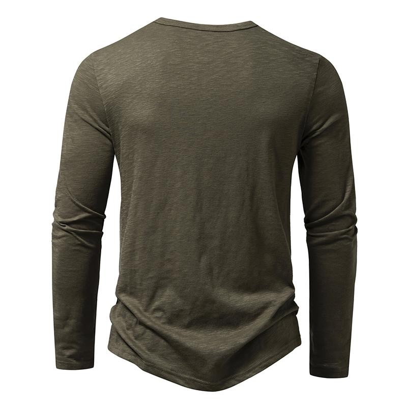 Camisa De Manga Larga Moda Lujo Camiseta Elegante Algodón Cuello V Para Hombres gallery