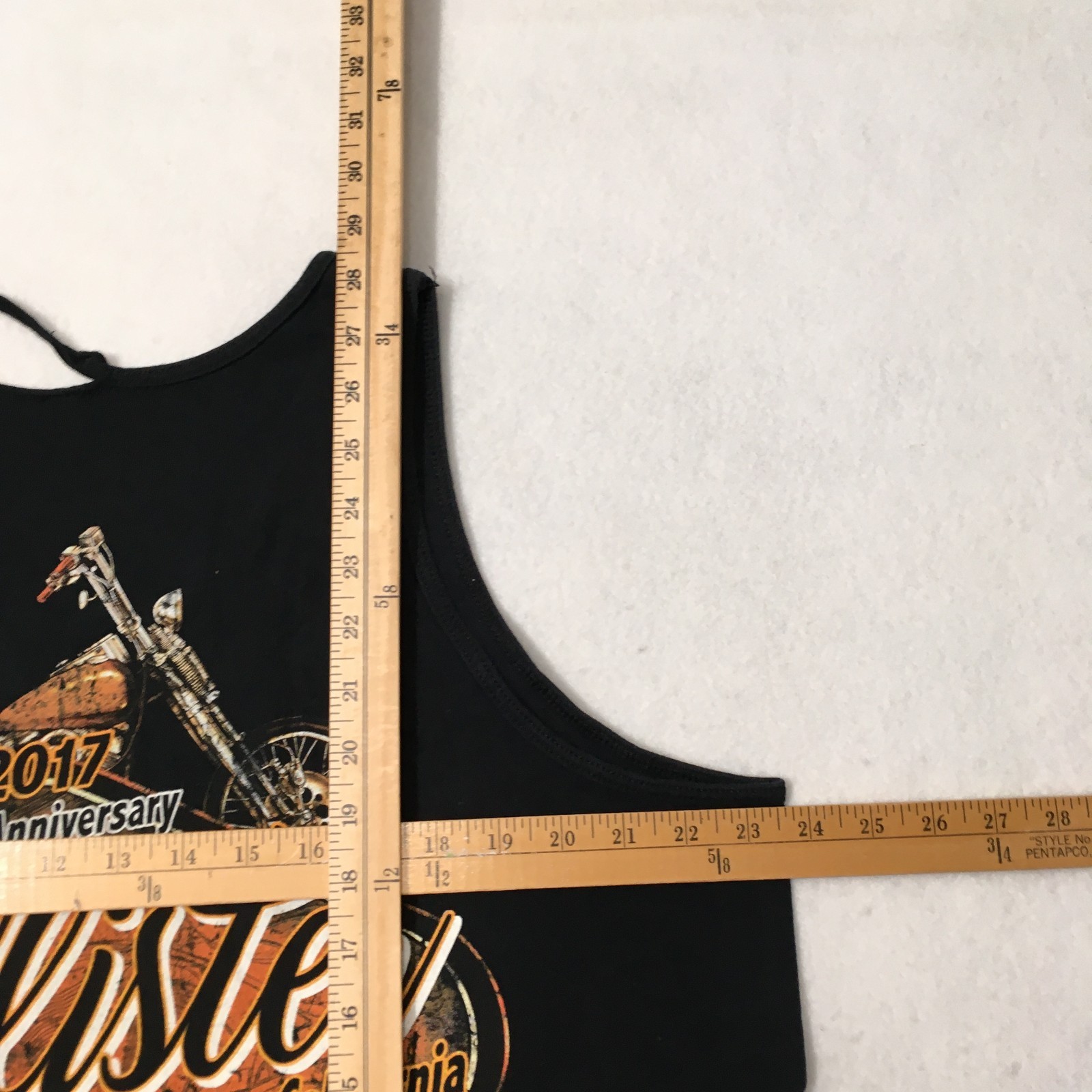 MOTORCYCLE RALLY HOLLISTER TANK Double Sided 70TH Mens XXL 2XL distress strap gallery
