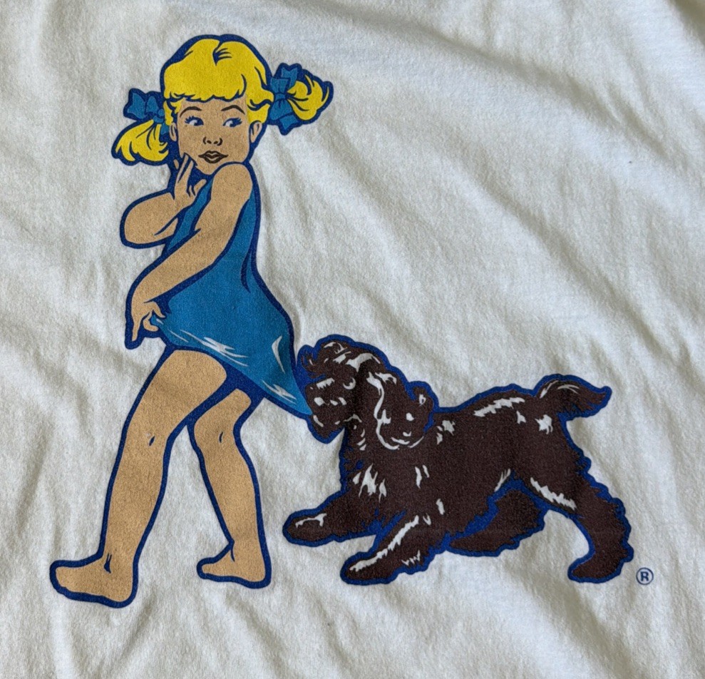 Coppertone Sunscreen Dog Baby Gildan Double Sided White T-Shirt Men Medium gallery