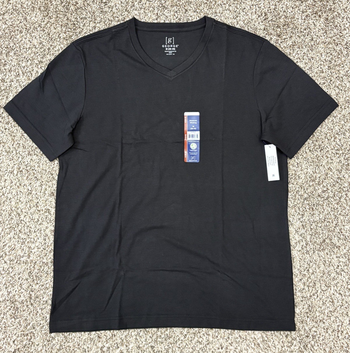 New George 3-PACK Men’s V-Neck T-shirt Tee Moisture Wicking Sz 38-40 MEDIUM (G8) gallery