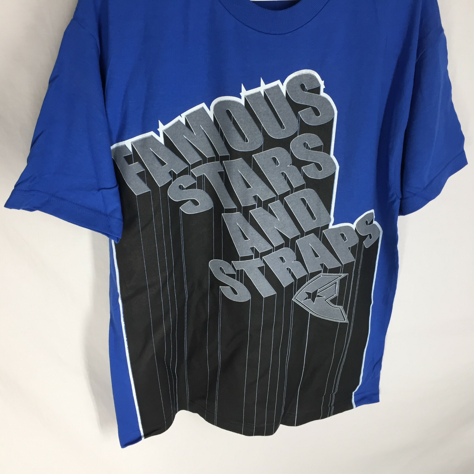 Famous Stars and Straps Shirt NEW Size Large Rare Design Blue Skate NOS gallery