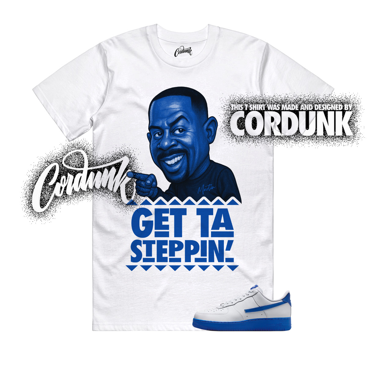 Air Force 1 Game Royal Blue White Hyper Dunk Low T Shirt Match MARTIN