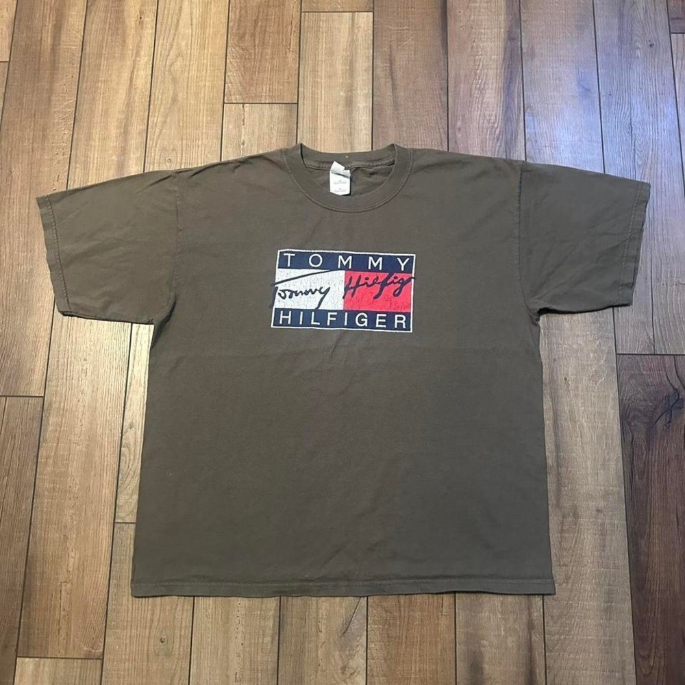 Vintage Tommy Hilfiger Box Logo Tee Men's XL gallery