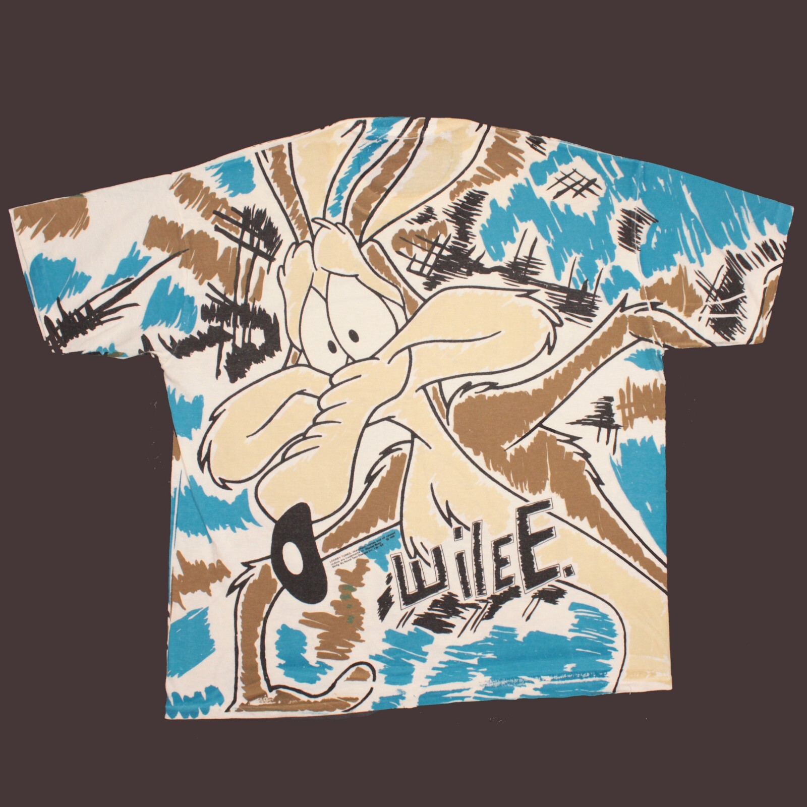 Wile E Coyote Looney Tunes T Shirt size XL Allover AOP Vintage 90s Single Stitch gallery