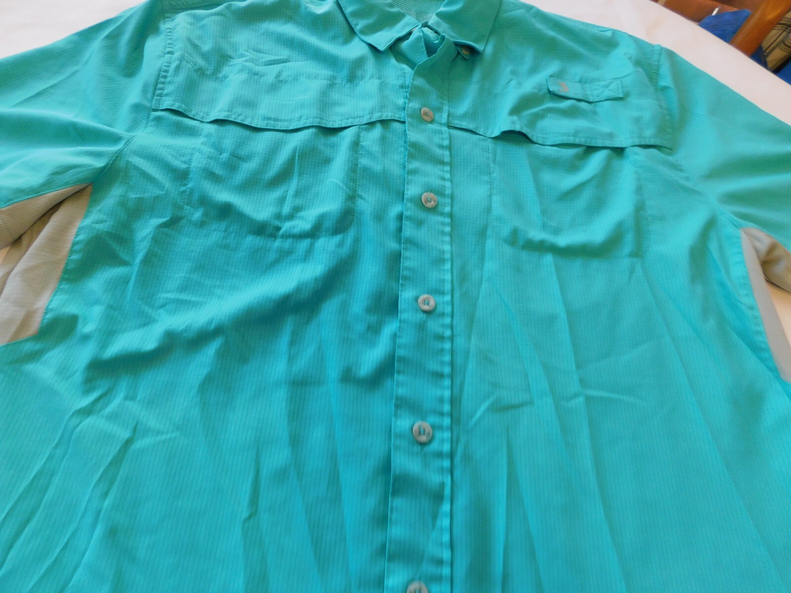 Reel Legends Performance Men's Short Sleeve Button Up Shirt Size See Measurement gallery