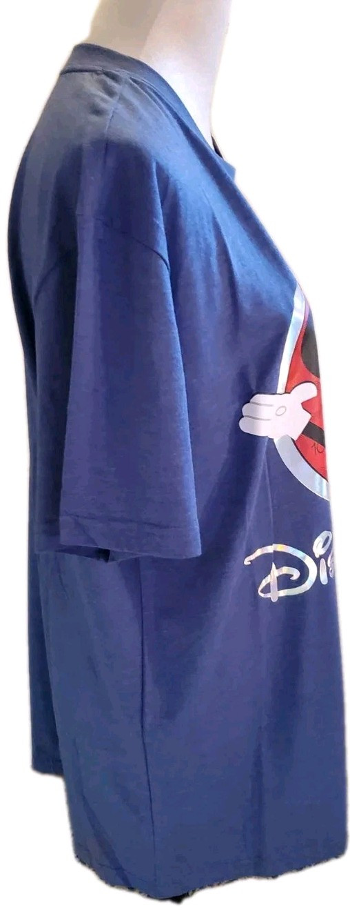 NWT Unisex Disney Blue T-Shirt 100th Celebration Front & Back Graphics Sz.Lg gallery