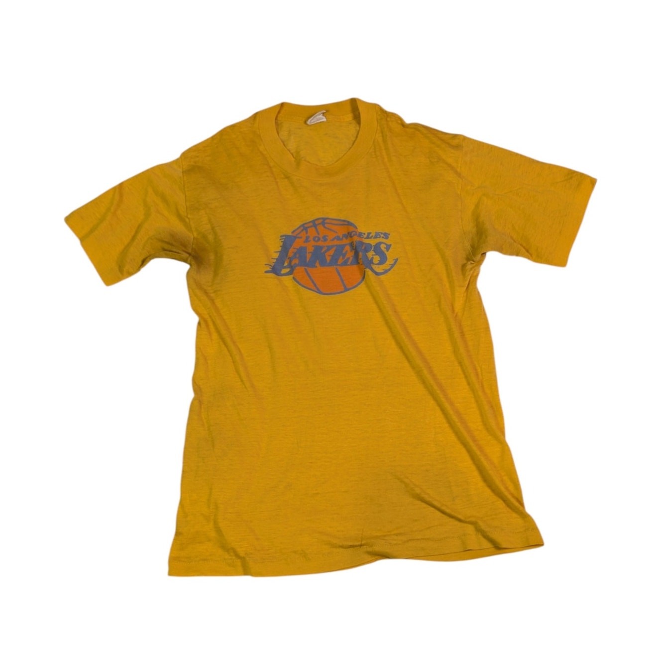 Vintage 80s Los Angeles Lakers Signal Sports T Shirt NBA Distressed USA M