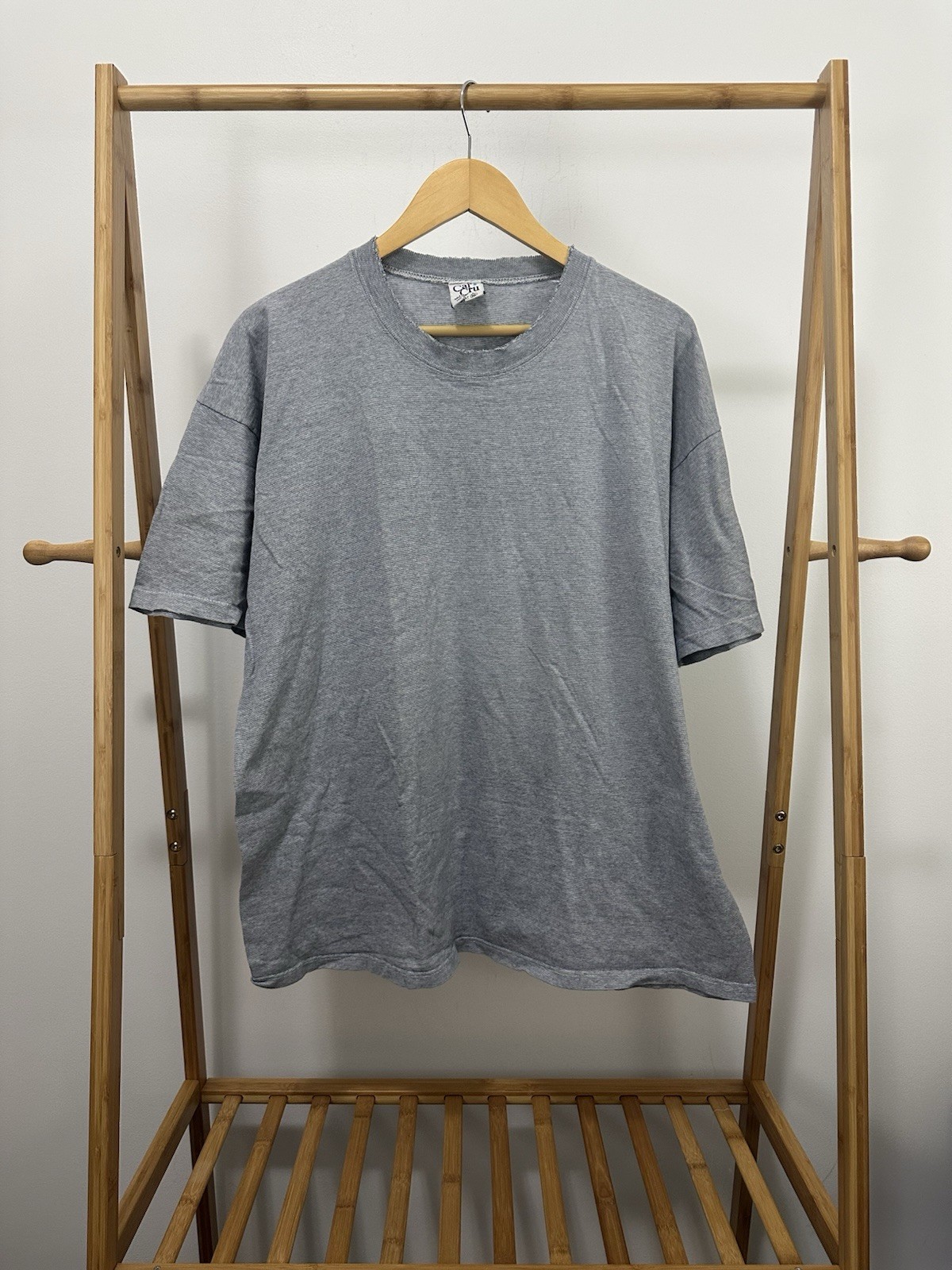 VTG 90s Cal Cru Worn Down Distressed Thrashed Thin Striped T-Shirt Size XL USA gallery