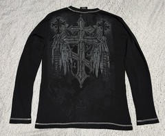 Vintage Y2K Boundaries Longsleeve Waffle Shirt Men Medium Cross Affliction Style