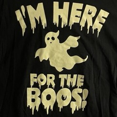 Funny Halloween Ghost Shirt (S) “I’m Here For The Boos”