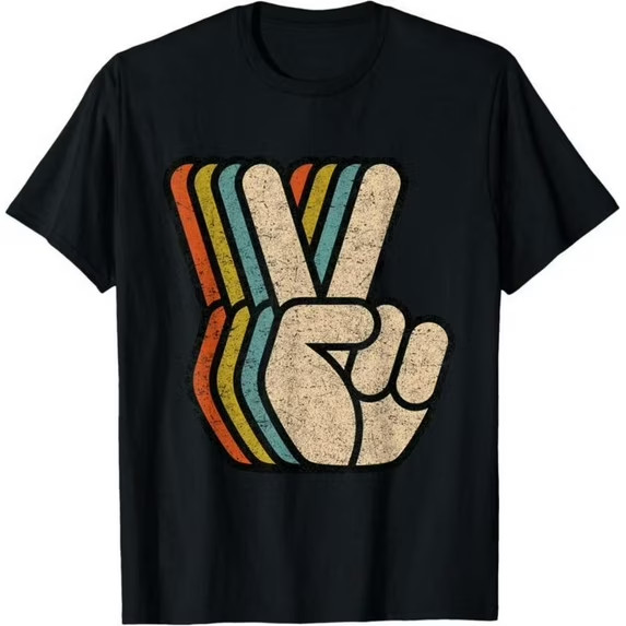 Vintage Graphic Tee ,Retro Peace Sign T-Shirt gallery