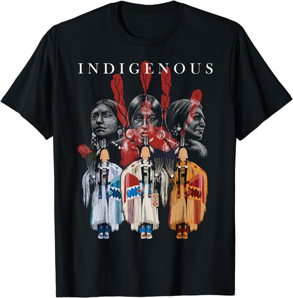 Native American Indigenous Red Hand Indian Blood Themed T-Shirt
