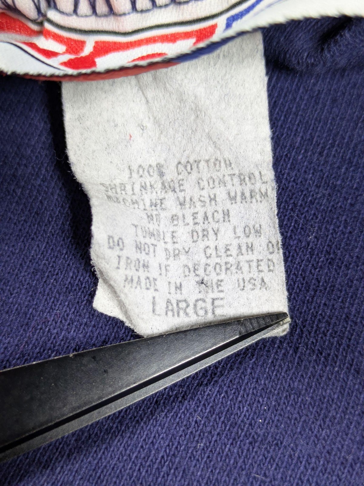 Vintage CCM Shirt Mens Large Blue Mock Neck Long Sleeve Hockey Made USA Cotton gallery