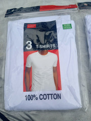 Marco Giovanni Men’s 3-Pack XL White Cotton Tagless Crew Neck T-Shirts