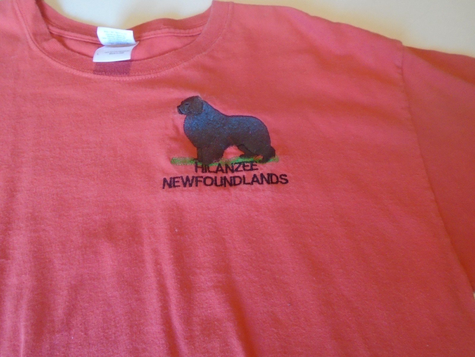 Vintage Hilanzee Newfoundland Dog T-Shirt Size L black dog gentle giant cotton gallery