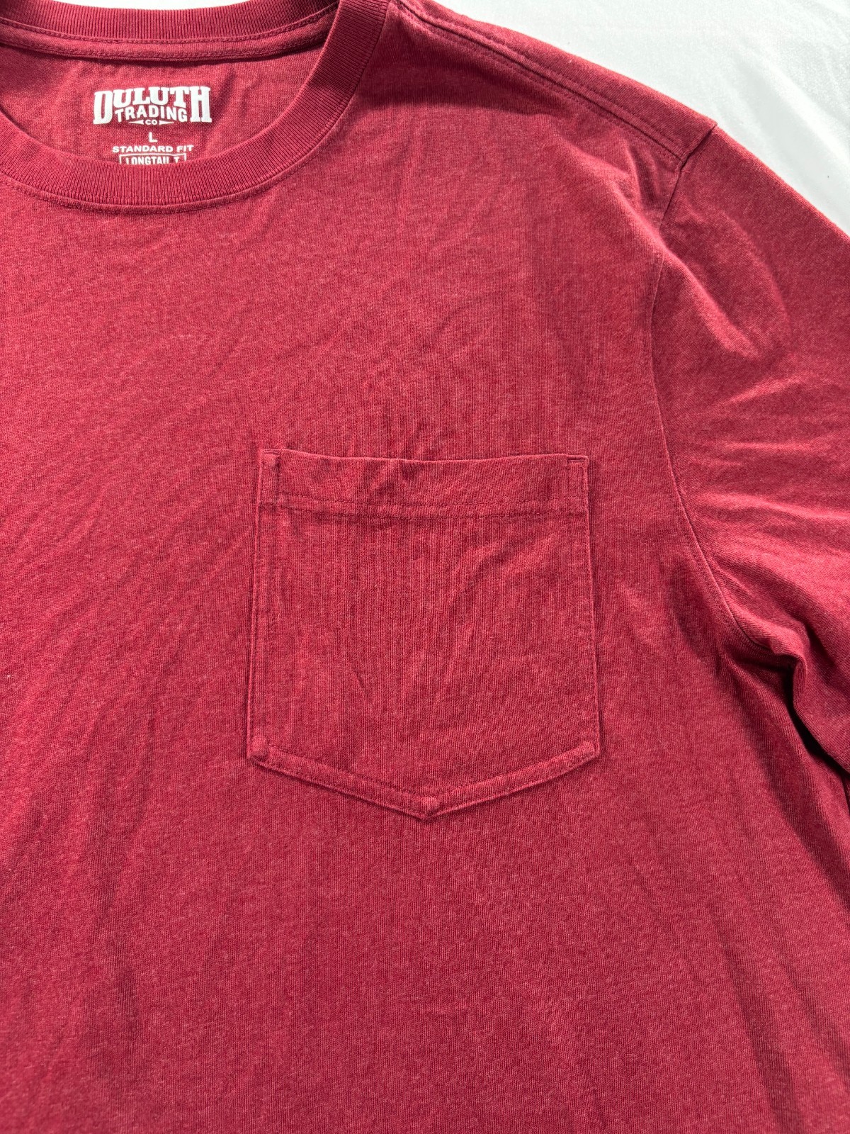 Duluth Trading Co Longtail T-Shirt Mens Sz Large Short Sleeve Red Pocket Tee gallery