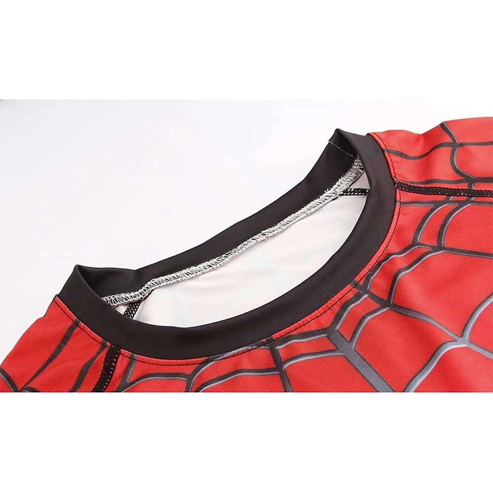 Men's T-shirts Spider Superhero Compression Tights Short Sleeve Tops Tee Gym gallery