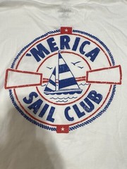 Chubbies T Shirt Mens Medium White America Sail Club Summer Preppy NWT
