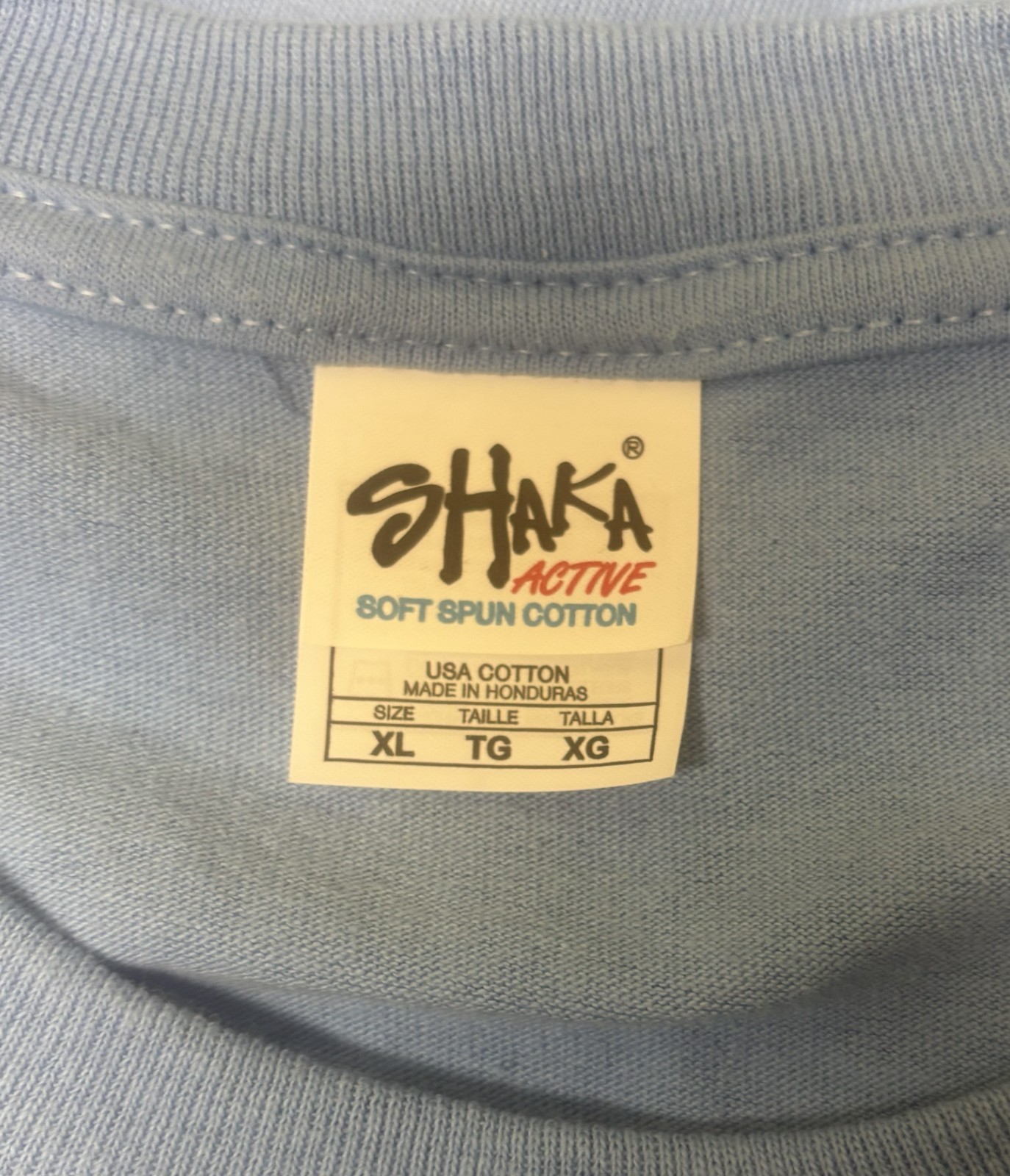 Shaka Active Wear Light Blue Short Sleeve T-shirt Plain Blank Tee X-Large New gallery