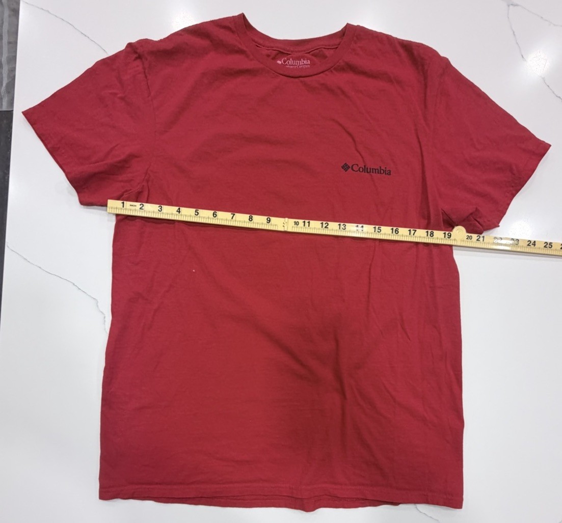 Columbia Sportswear Graphic T Shirt Men’s Large Red Camping Outdoor Logo Tee gallery