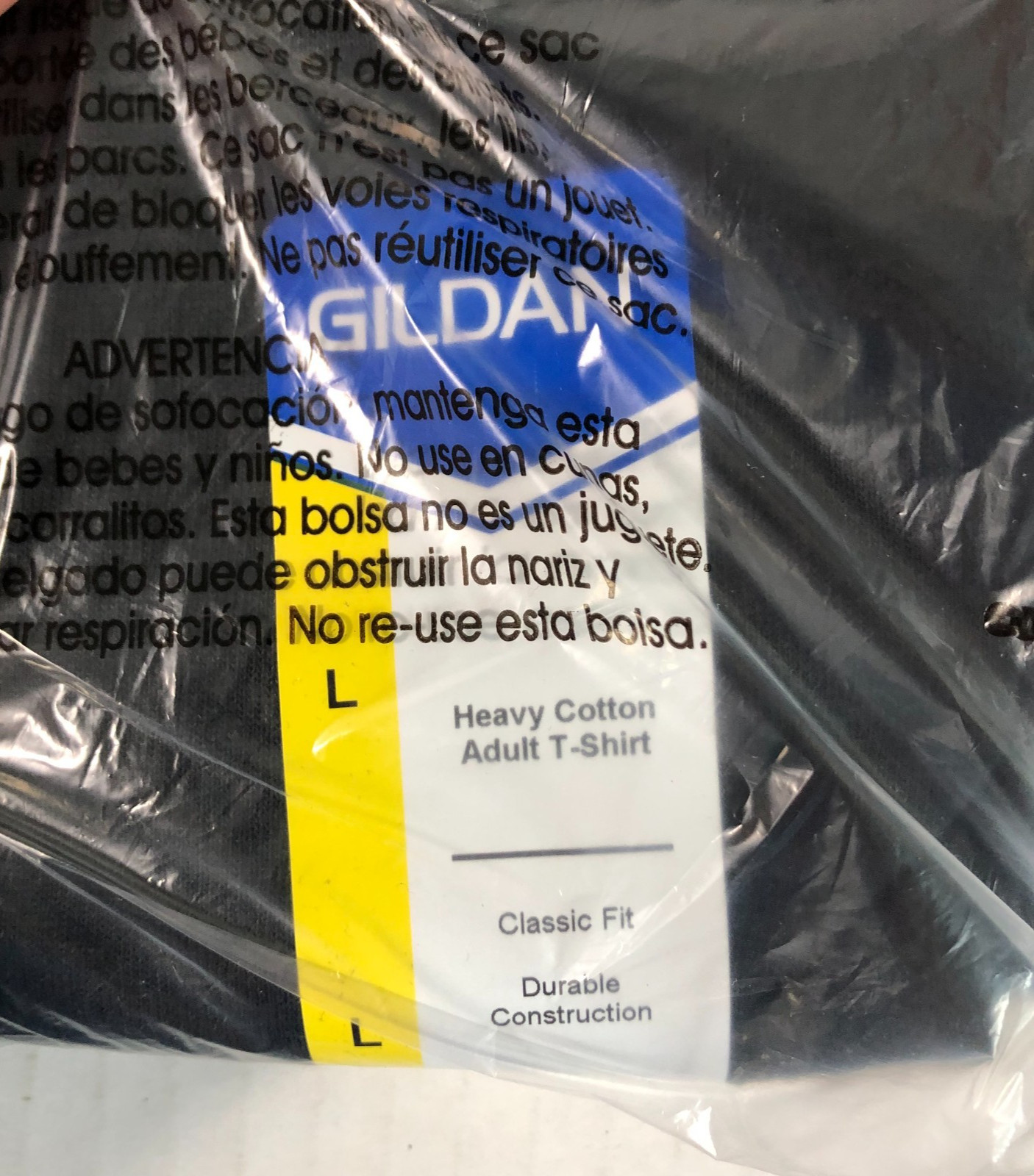 Gildan Mens Heavy Cotton (LOT Of 4) Black Large Plain Adult T-Shirt Tee G5000 gallery