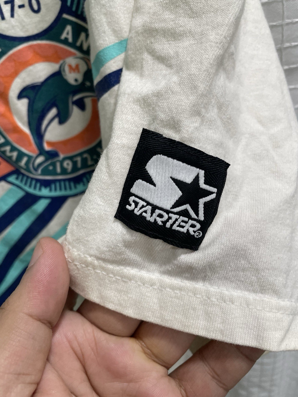 Miami Dolphins Starter NFL football Tee Shirt Shark Tooth Size Large gallery