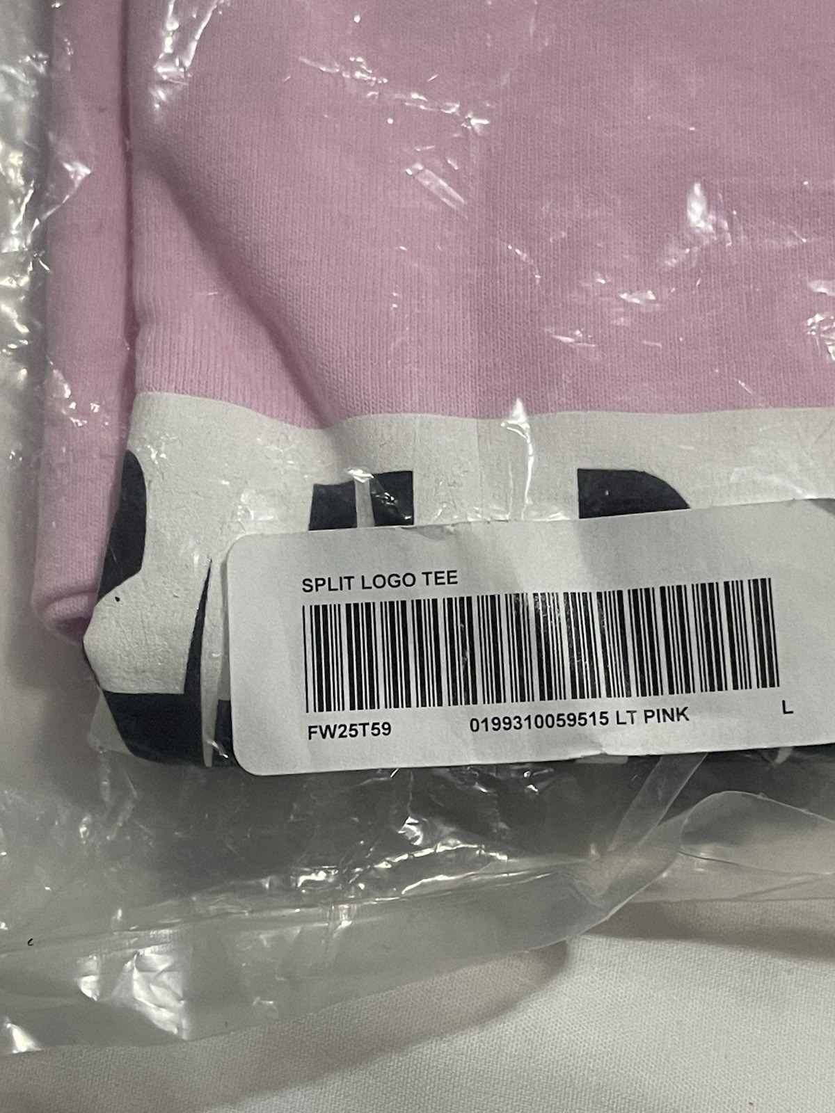 Supreme SPLIT LOGO TEE Light Pink FALL WINTER Men’s Size L FW25T59 BRAND NEW!!! gallery
