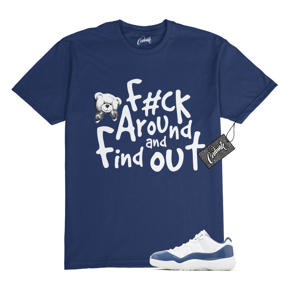 11 Diffused Blue Midnight Navy Football Grey White T Shirt to Match FCK Jordan