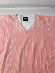 VINTAGE DESIGNER La Perro Textured Neon Orange White T SHIRT S/S Mens Sz M Tee