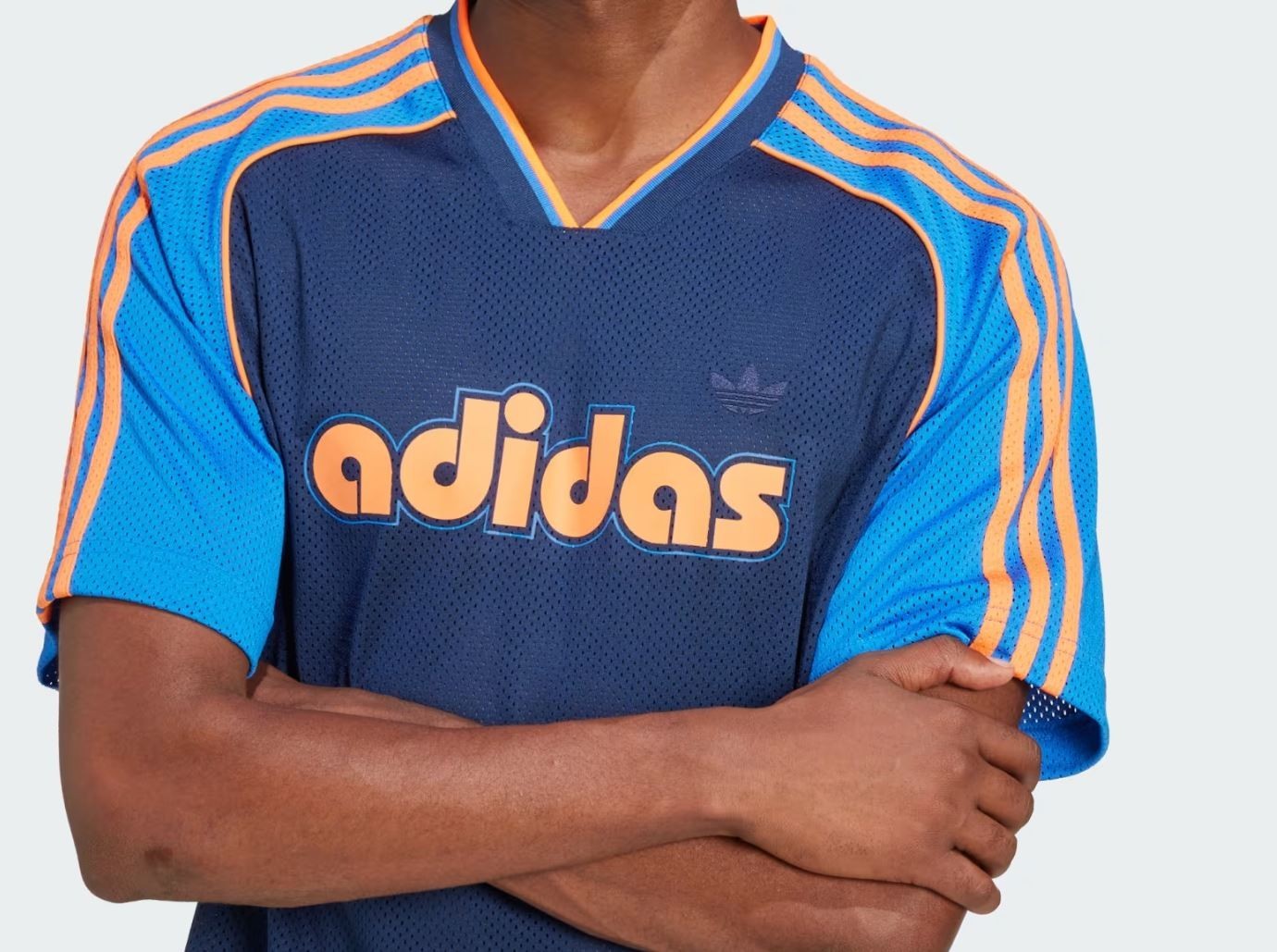 NEW MEN'S ADIDAS ORIGINALS TREFOIL RETRO POLY TEE SHIRT ~SIZE LARGE #JD0812 gallery