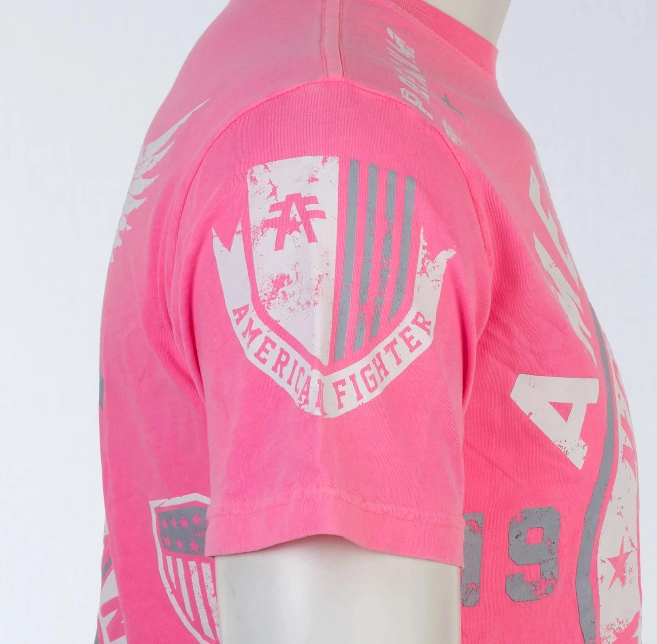 AMERICAN FIGHTER Men's T-Shirt MADISON Athletic Biker GYM Pink MMA gallery