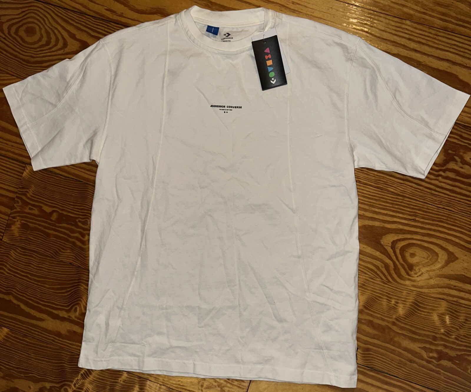 NWT Converse x Ader Error Shapes Cloud Dancer White T Shirt Size Large L Men's gallery
