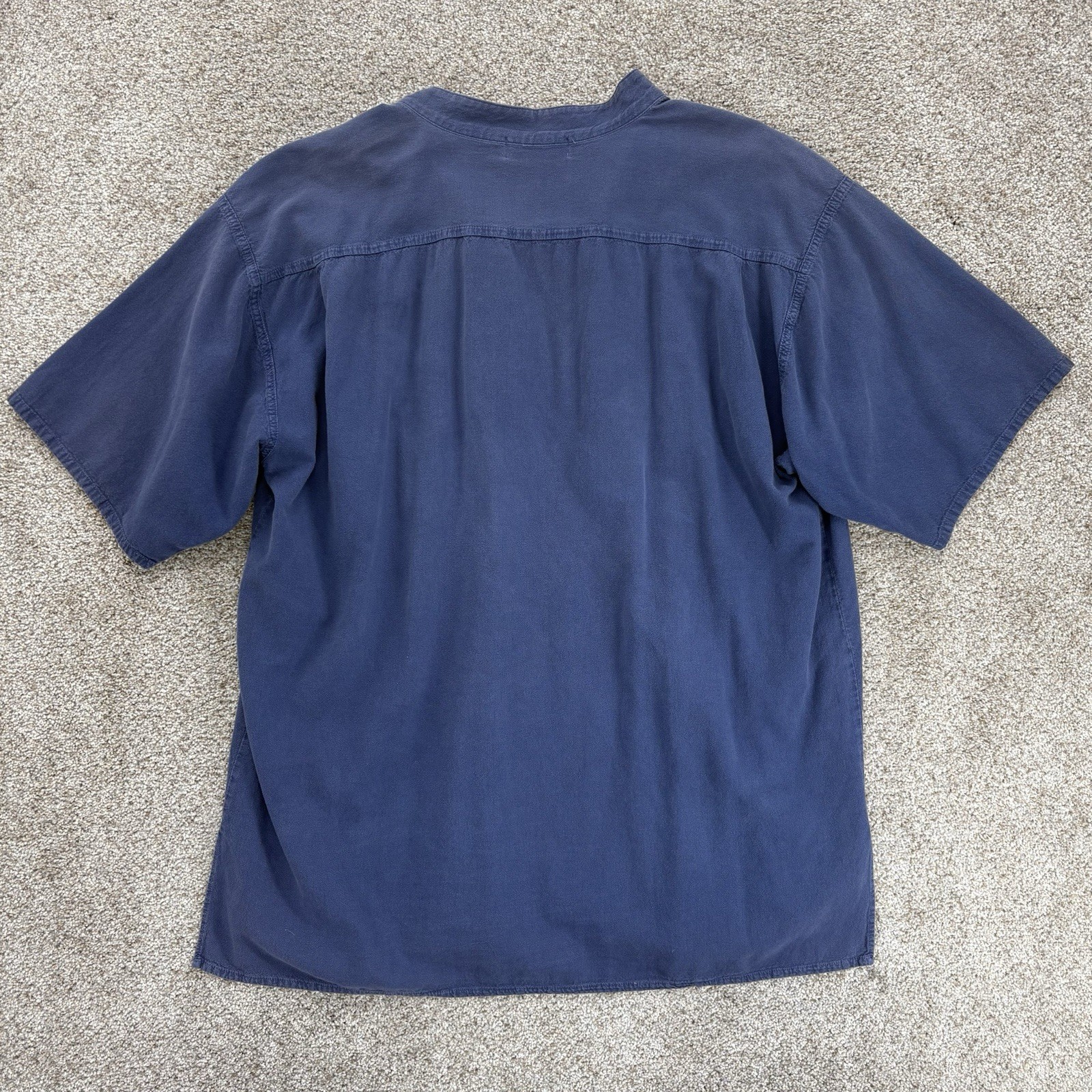 Artesania Landa Pullover Shirt Size XL Blue Embroidered Trim V-Neck Peru Cotton gallery