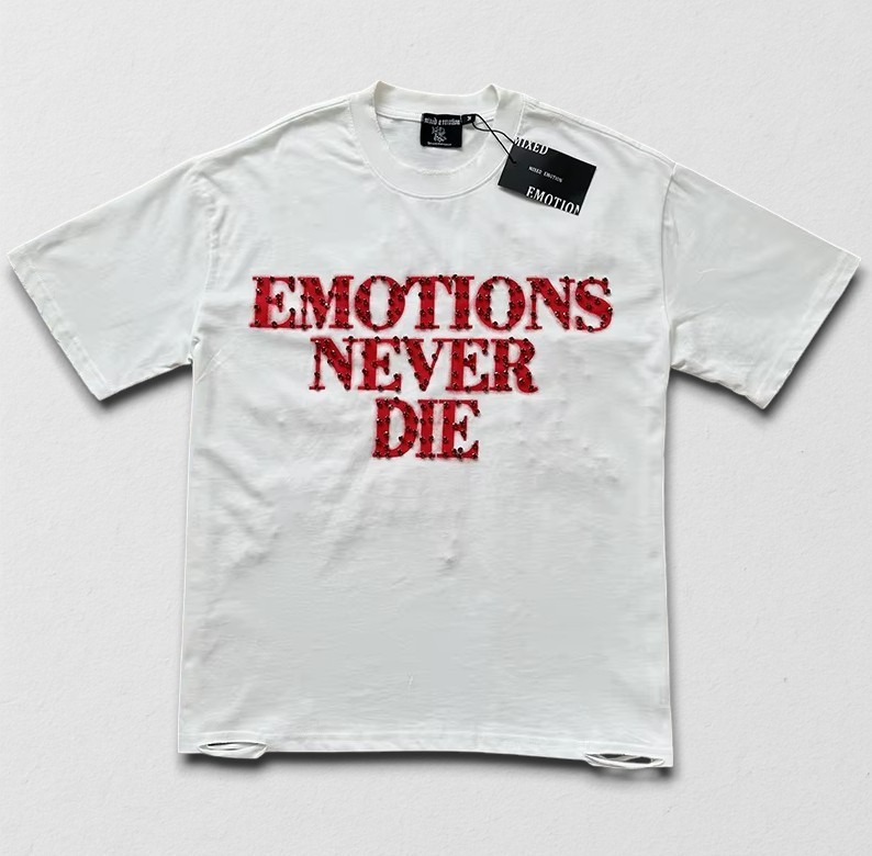 Mixed Emotion "Emotions Never Die" Rhinestone Tee Multiple Colors Small-Large gallery