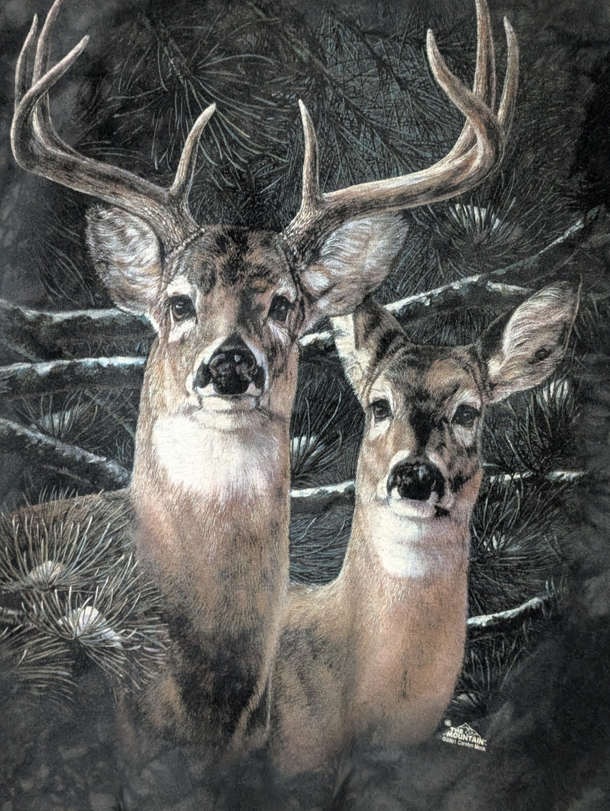 The Mountain Mens T-shirt Vintage 2001 Gray Deer Mates Leather Tag Large #6704 gallery