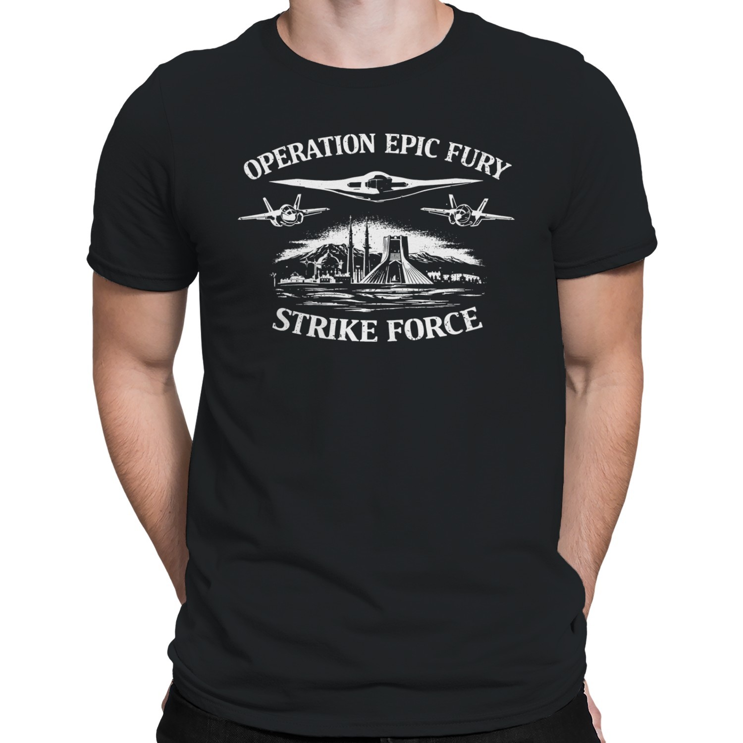 Operation Epic Fury Strike Force Planes Men's T-shirt gallery
