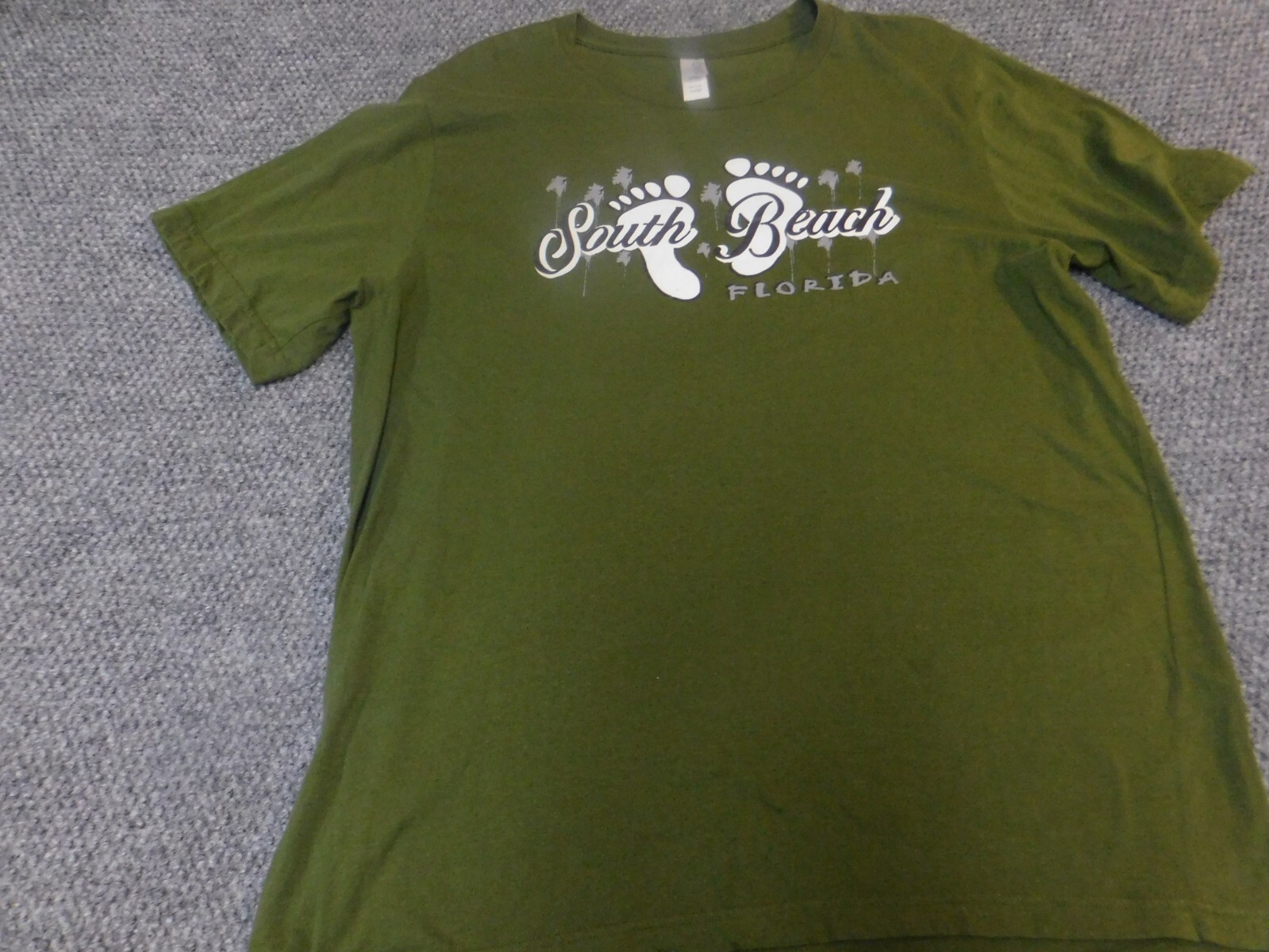 South Beach Florida Mens Shirt Large Green Graphic footprint gallery
